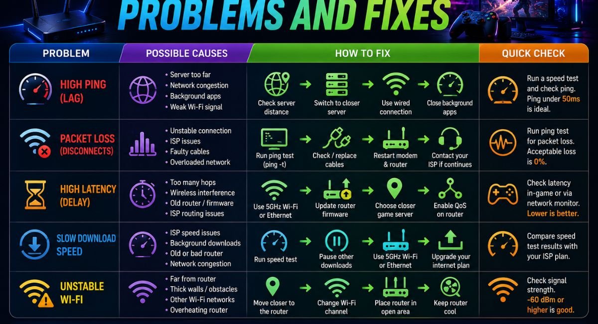 Common Gaming Internet Problems and Fixes