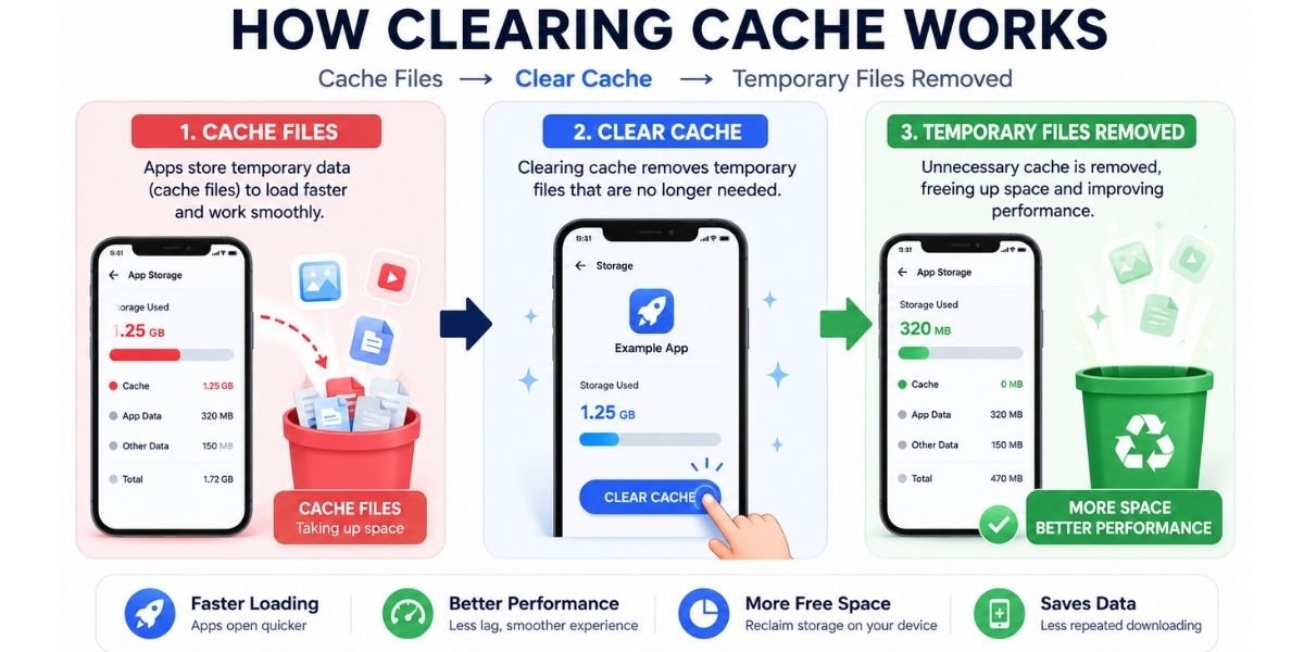what happens when you clear app cache